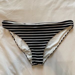 Black and white stripped bikini bottoms.